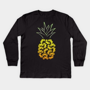 dirt bike pineapple shirt Kids Long Sleeve T-Shirt